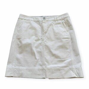 Gap 1969 Limited Edition White Denim Knee Length Skirt, Size 12